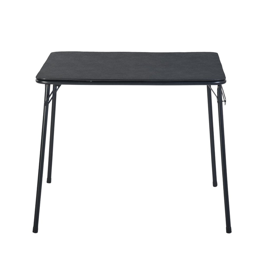 Black Wood and Metal Folding Square Card Table - 34-inch