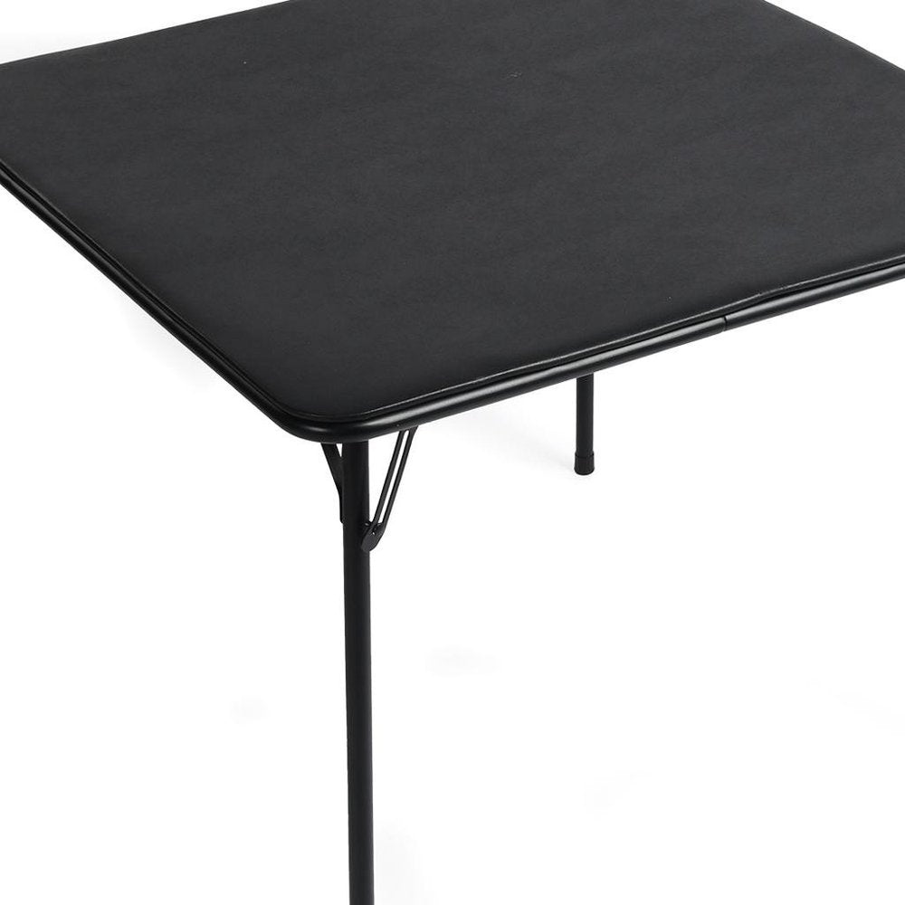 Black Wood and Metal Folding Square Card Table - 34-inch