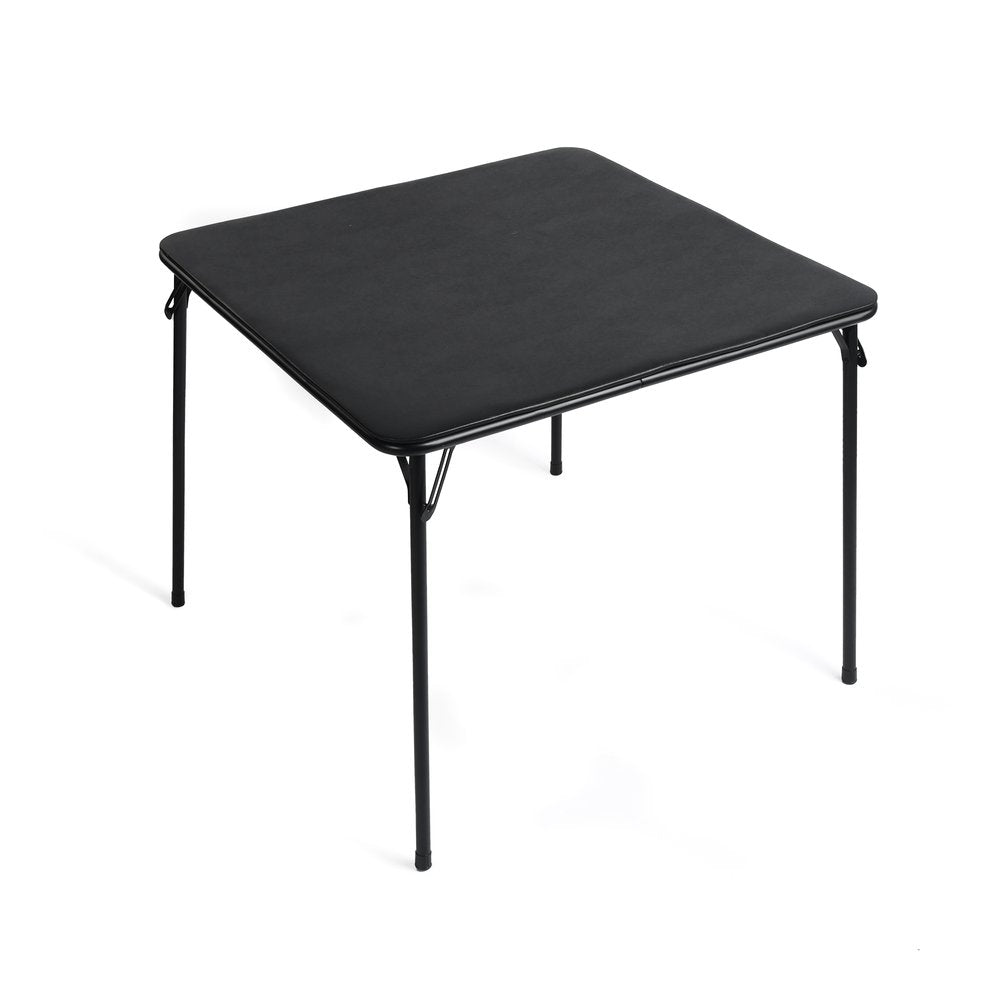 Black Wood and Metal Folding Square Card Table - 34-inch