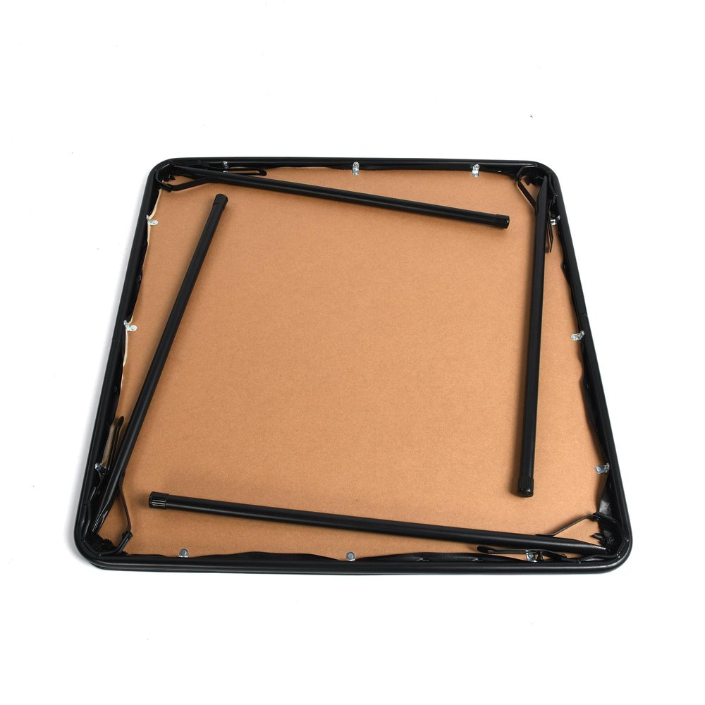 Black Wood and Metal Folding Square Card Table - 34-inch