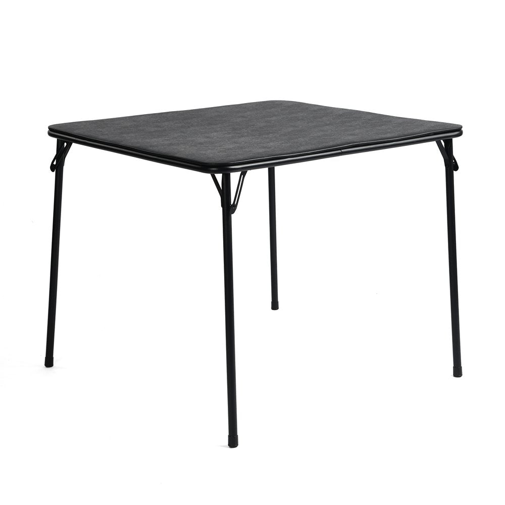 Black Wood and Iron Folding Square Card Table - 34-inch