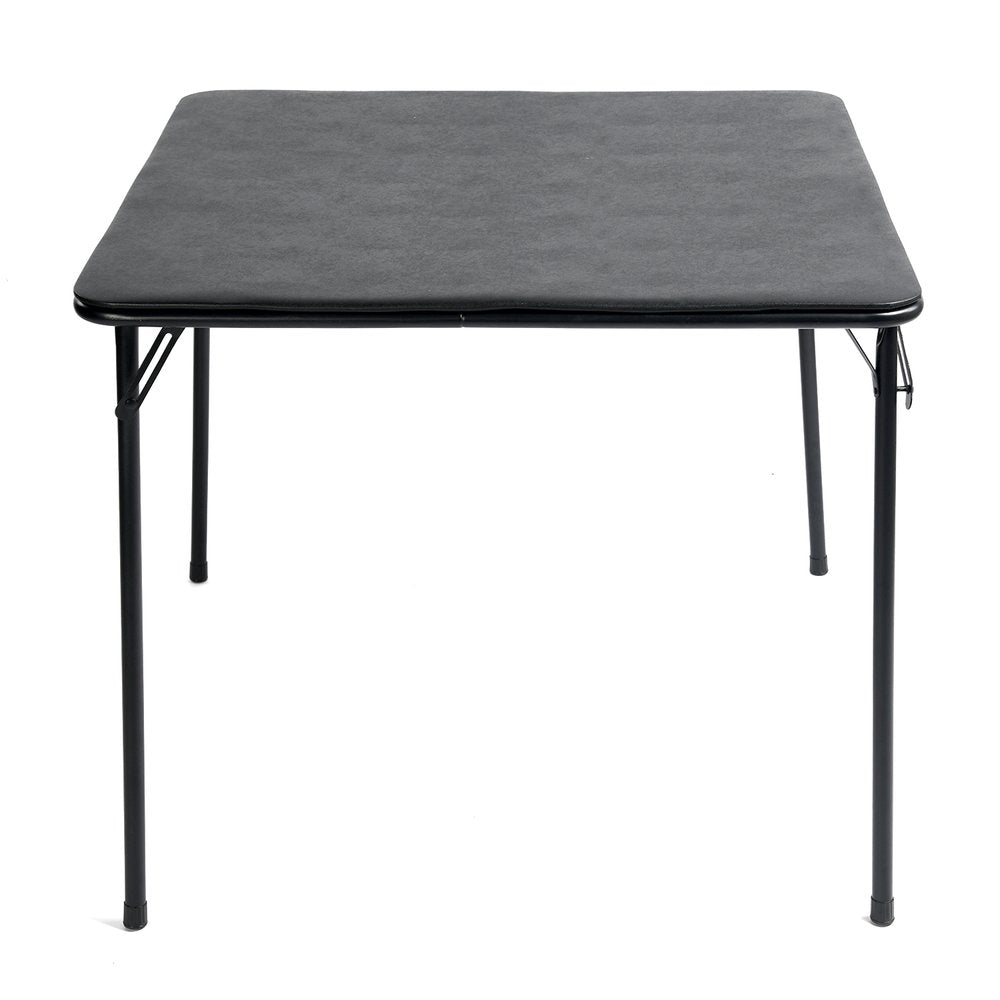 Black Wood and Iron Folding Square Card Table - 34-inch