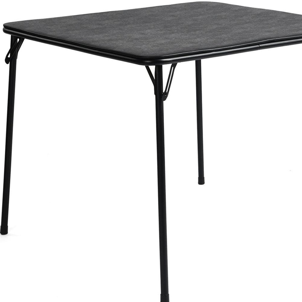 Black Wood and Iron Folding Square Card Table - 34-inch