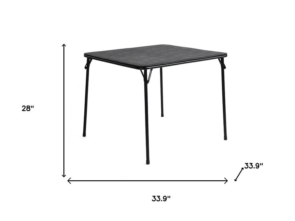 Black Wood and Iron Folding Square Card Table - 34-inch