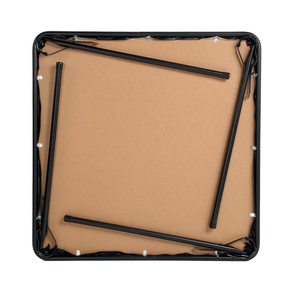 Black Wood and Iron Folding Square Card Table - 34-inch