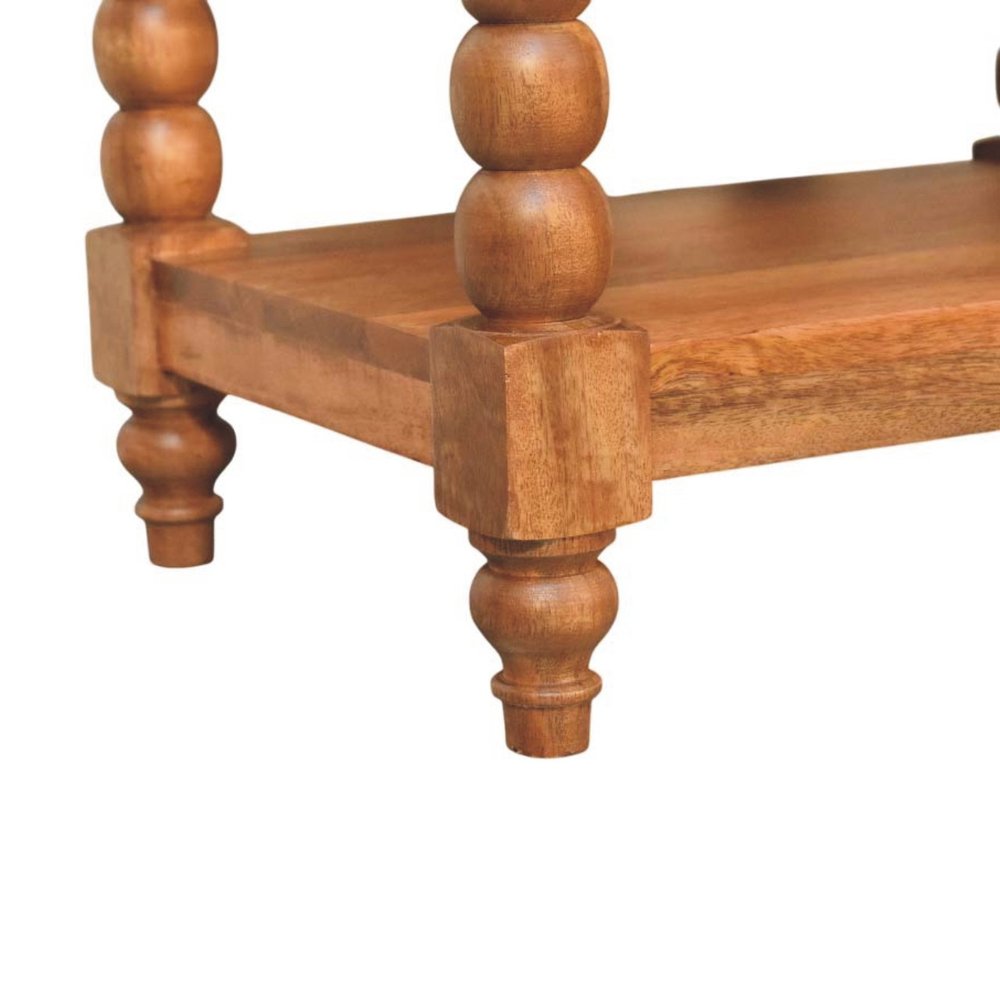 Brown Solid Wood End Table with Drawer and Two Shelves - 28-inch