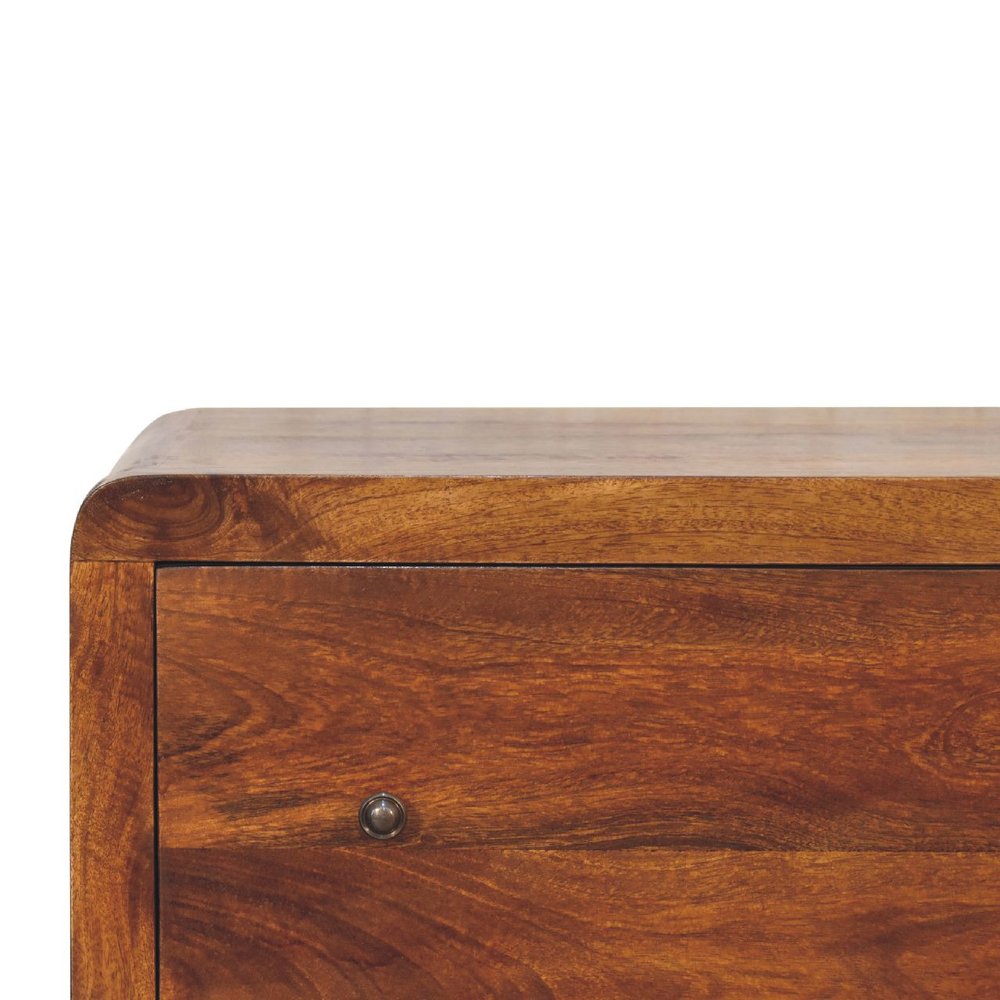 Brown Solid Wood Three Drawer Sideboard - 28-inch