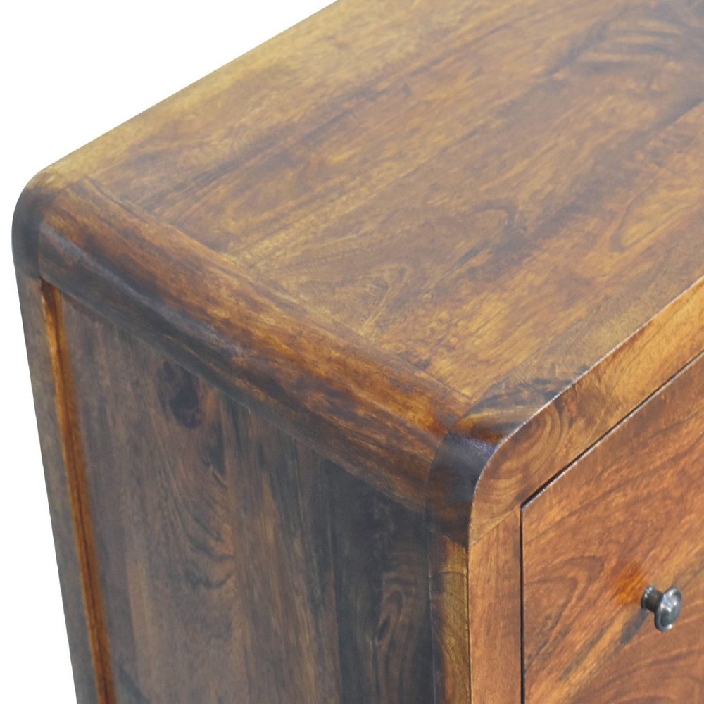 Brown Solid Wood Three Drawer Sideboard - 28-inch
