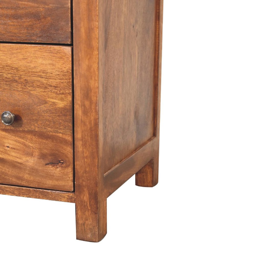 Brown Solid Wood Three Drawer Sideboard - 28-inch