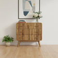 Brown Solid Wood Three Drawer Sideboard - 28-inch