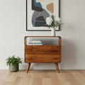Brown Solid Wood Two Drawer Sideboard - 28-inch