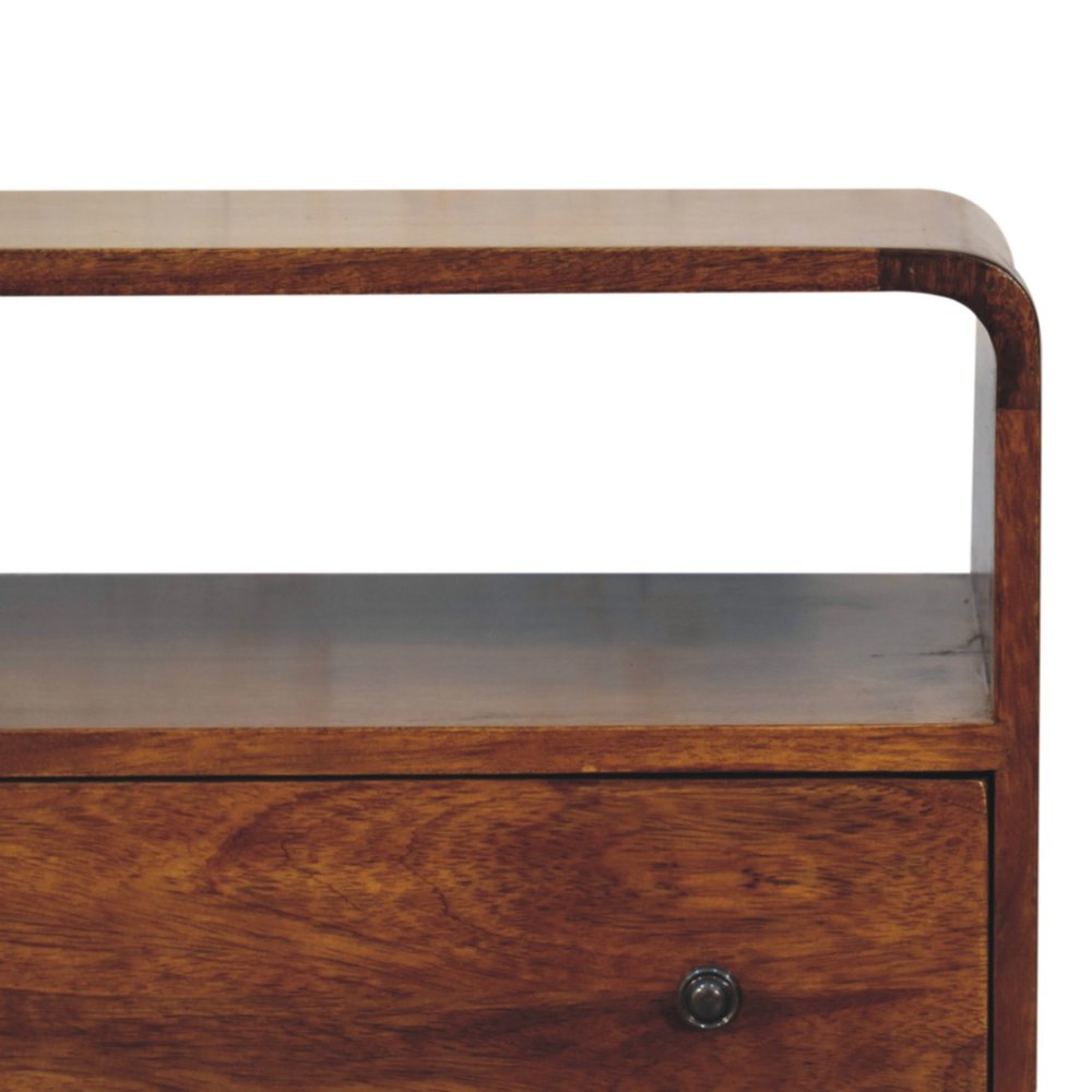 Brown Solid Wood Two Drawer Sideboard - 28-inch