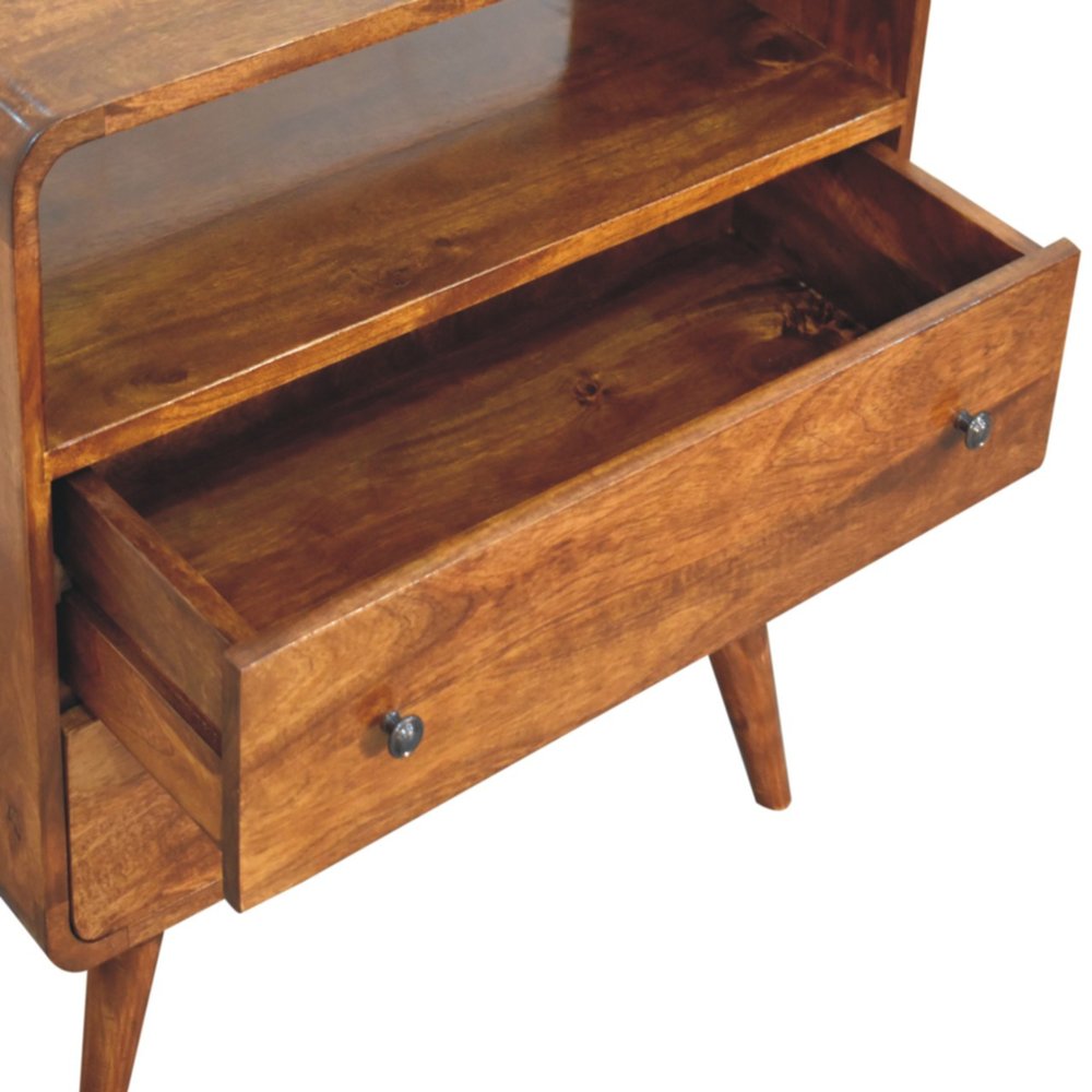 Brown Solid Wood Two Drawer Sideboard - 28-inch