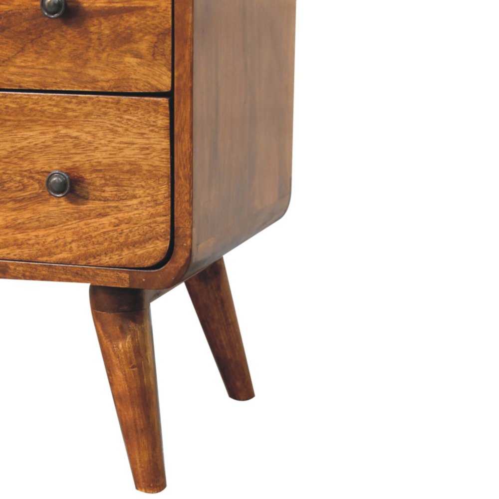 Brown Solid Wood Two Drawer Sideboard - 28-inch