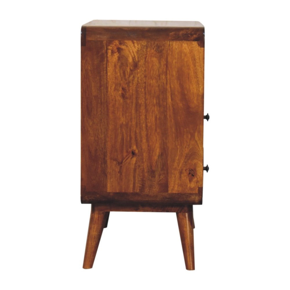 Brown Solid Wood Two Drawer Sideboard - 28-inch