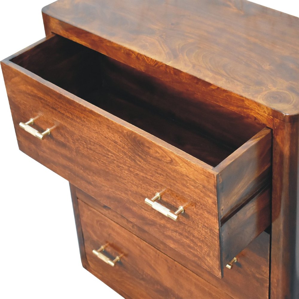 Brown Solid Wood Three Drawer Sideboard - 32-inch