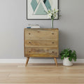Brown Solid Wood Three Drawer Sideboard - 28-inch