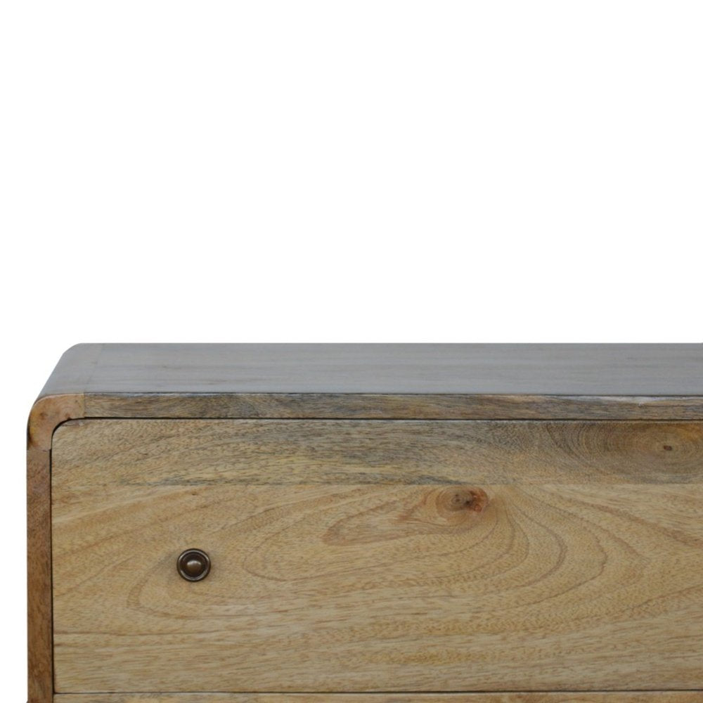 Brown Solid Wood Three Drawer Sideboard - 28-inch