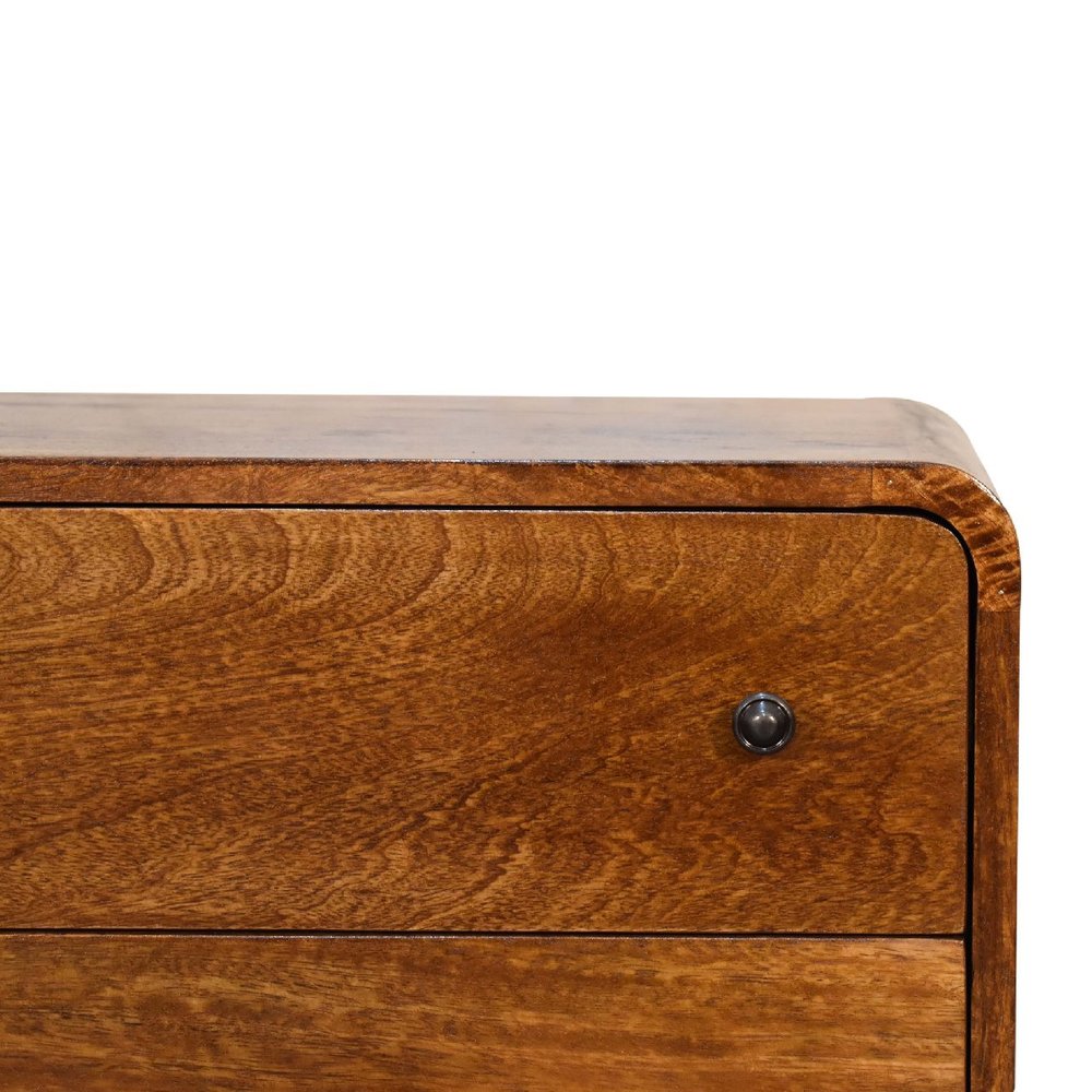 Brown Solid Wood Three Drawer Sideboard - 22-inch