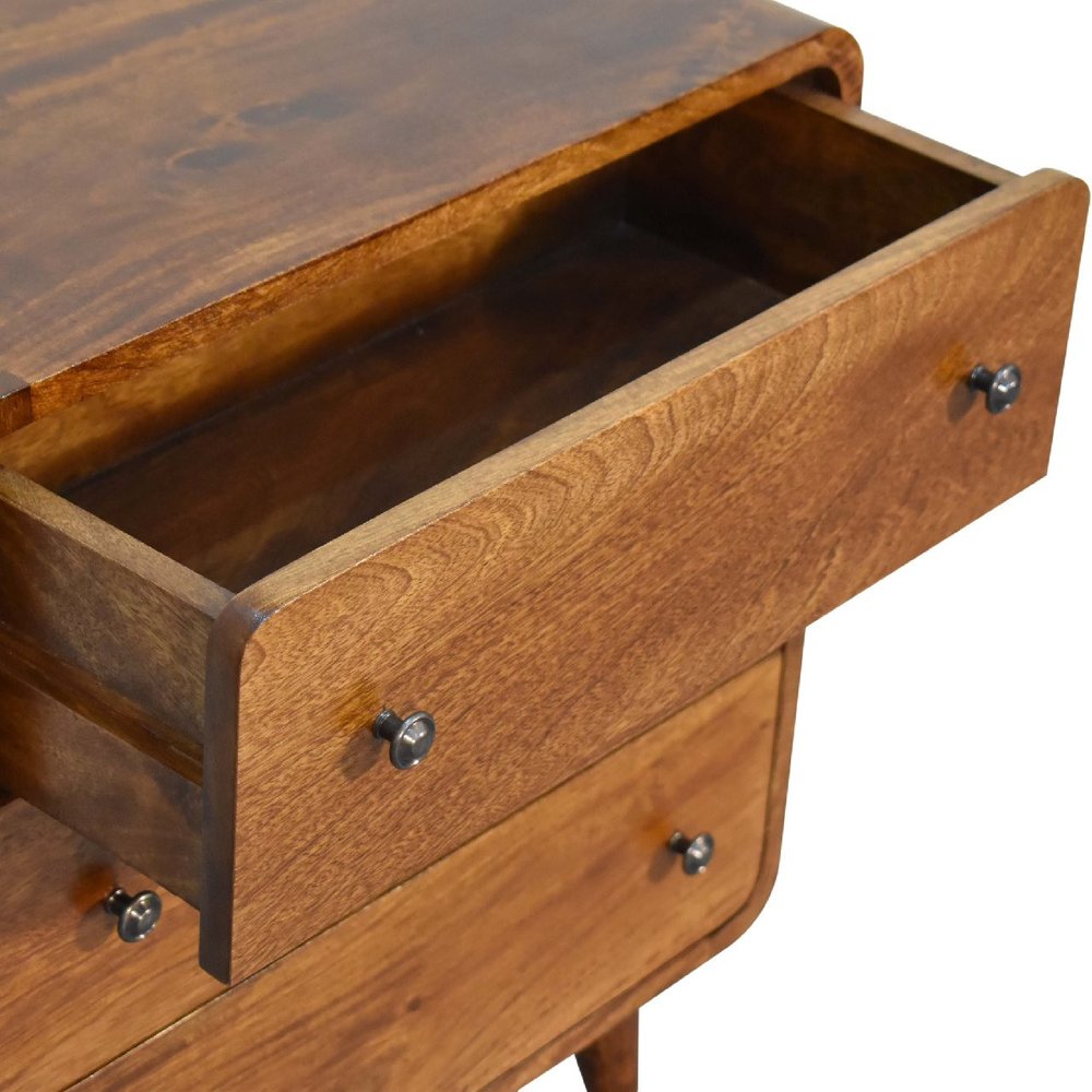 Brown Solid Wood Three Drawer Sideboard - 22-inch