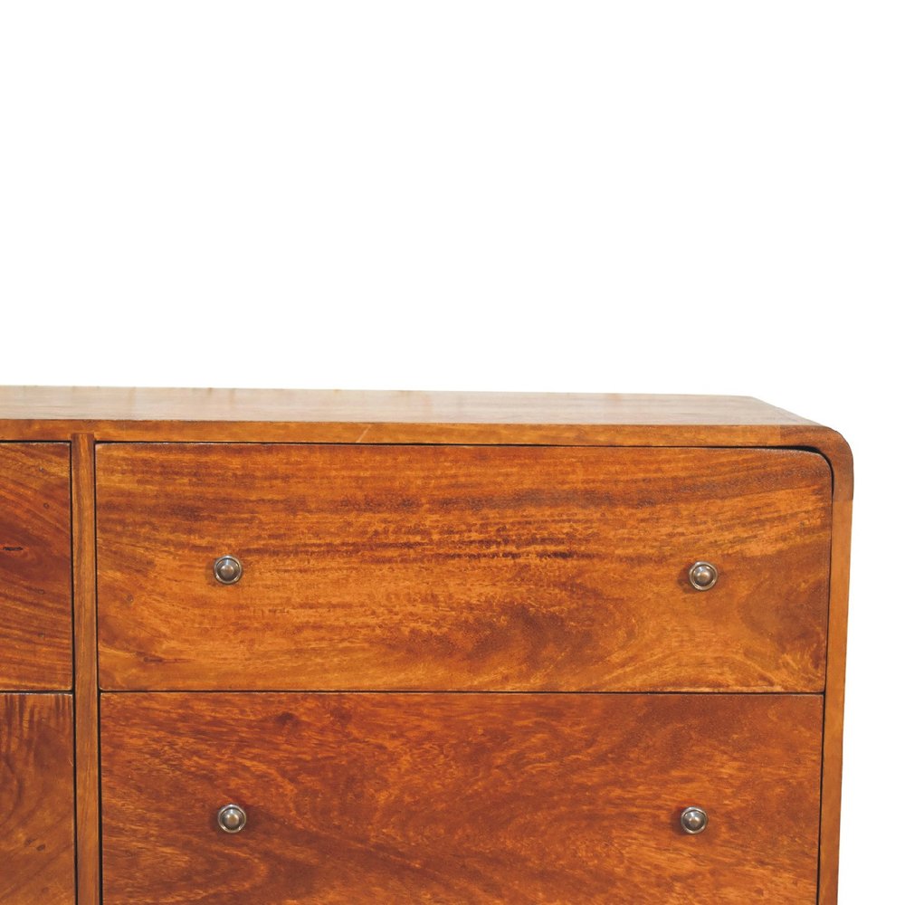 Brown Solid Wood Six Drawer Sideboard - 47-inch