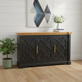 Brown Solid Wood Two Drawer Sideboard - 59-inch