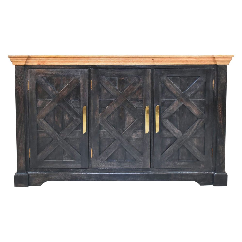 Brown Solid Wood Two Drawer Sideboard - 59-inch