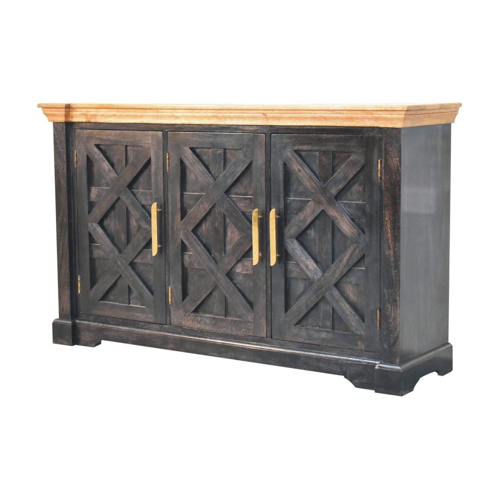 Brown Solid Wood Two Drawer Sideboard - 59-inch