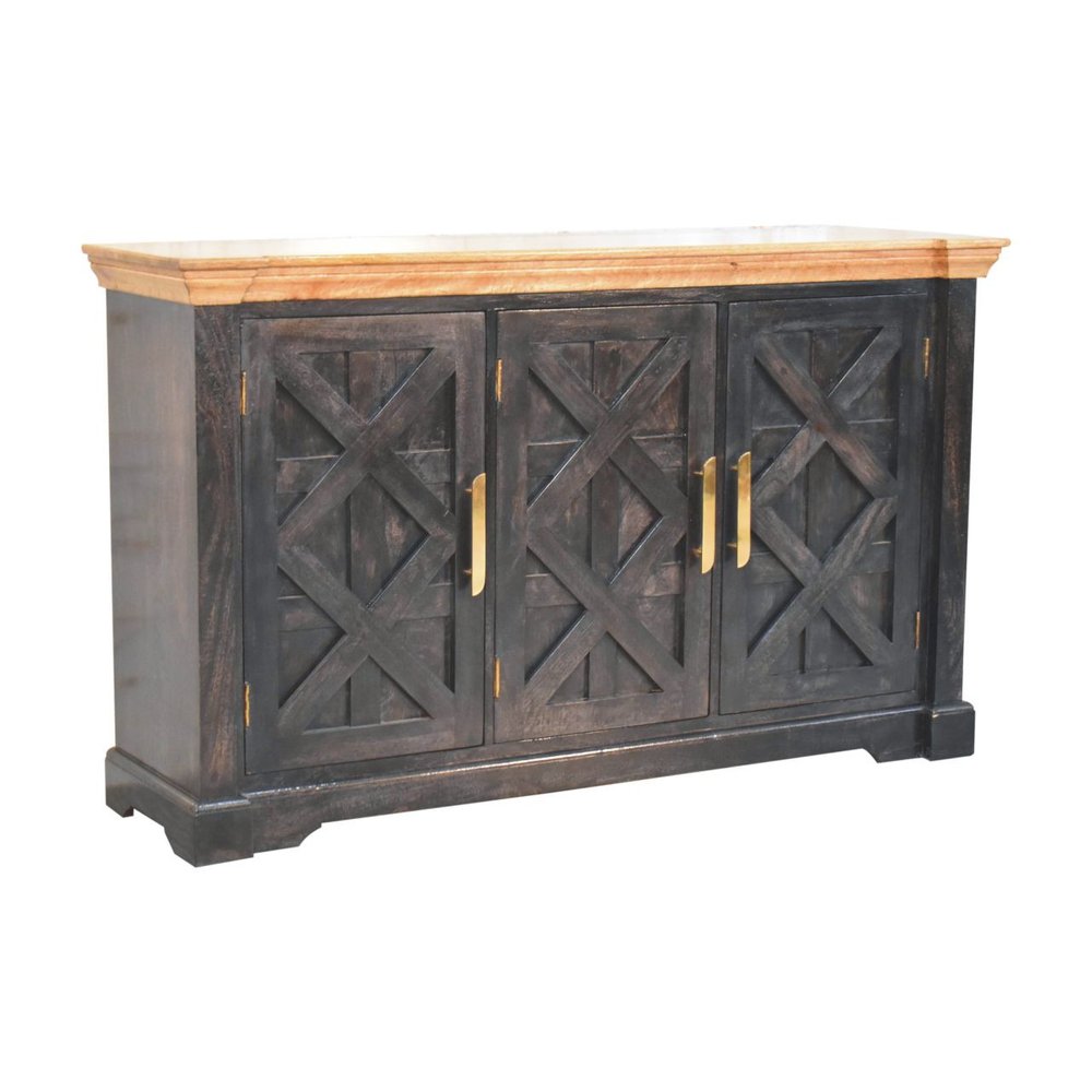 Brown Solid Wood Two Drawer Sideboard - 59-inch