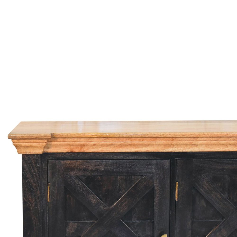 Brown Solid Wood Two Drawer Sideboard - 59-inch