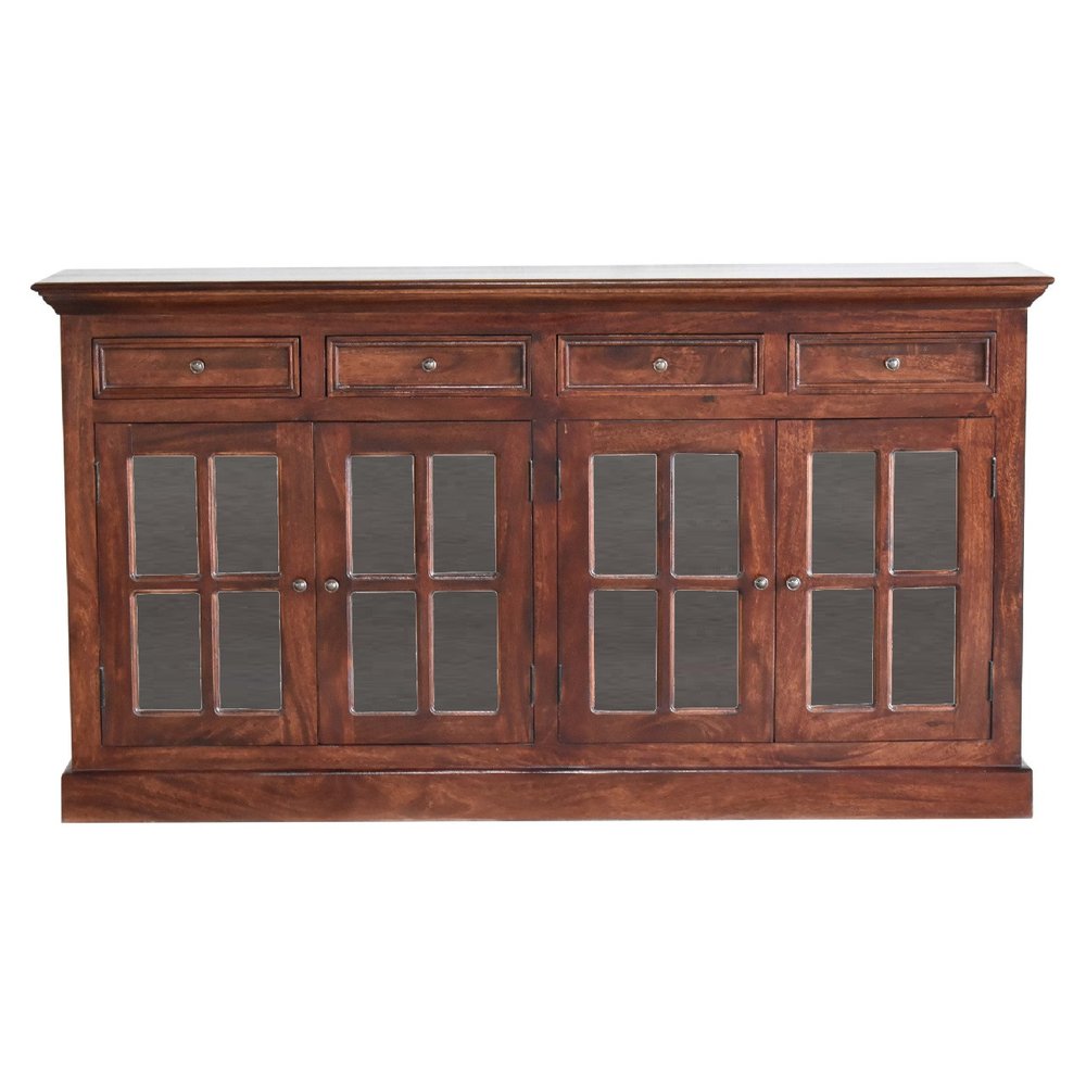 Brown Solid Wood Six Drawer Sideboard - 65-inch
