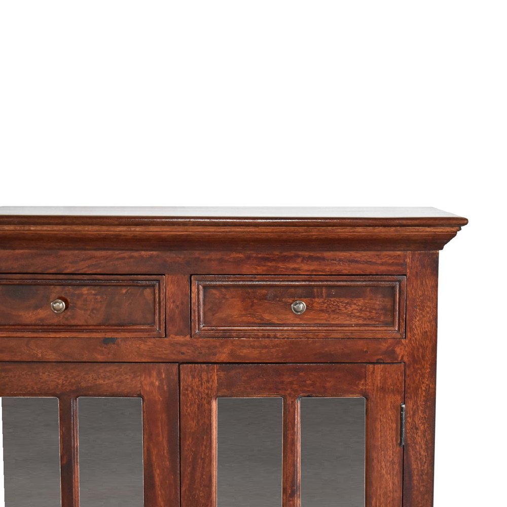 Brown Solid Wood Six Drawer Sideboard - 65-inch