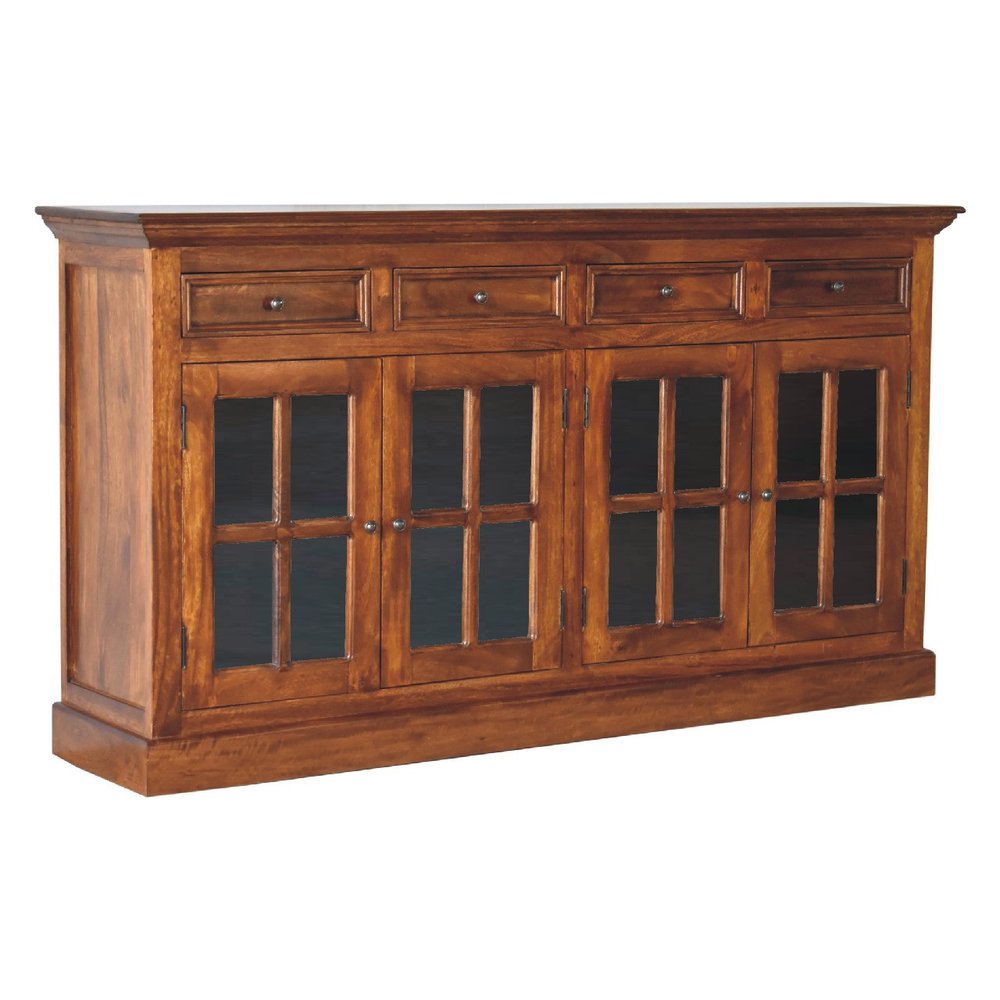 Brown Solid Wood Four Drawer Sideboard - 65-inch