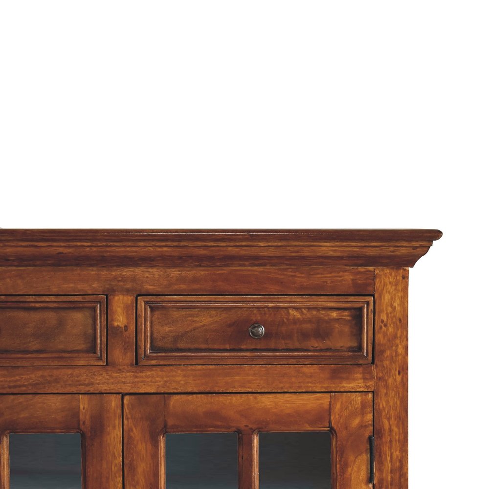 Brown Solid Wood Four Drawer Sideboard - 65-inch