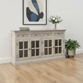 Brown Solid Wood Four Drawer Sideboard - 65-inch