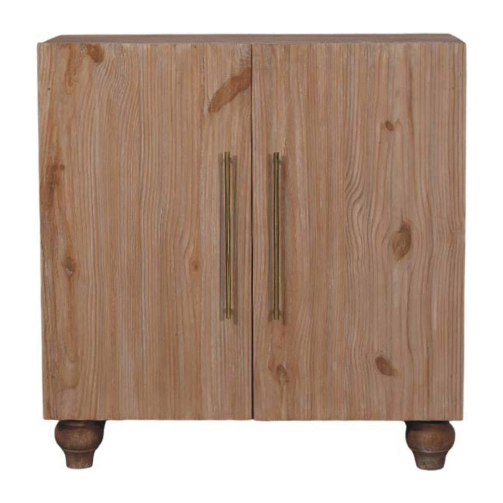 Brown Solid Wood Two Drawer Sideboard - 32-inch