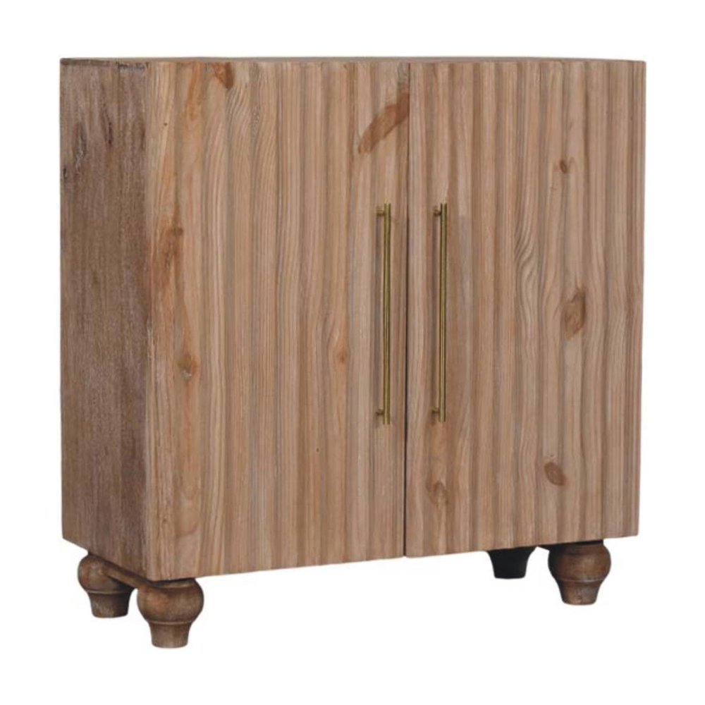 Brown Solid Wood Two Drawer Sideboard - 32-inch
