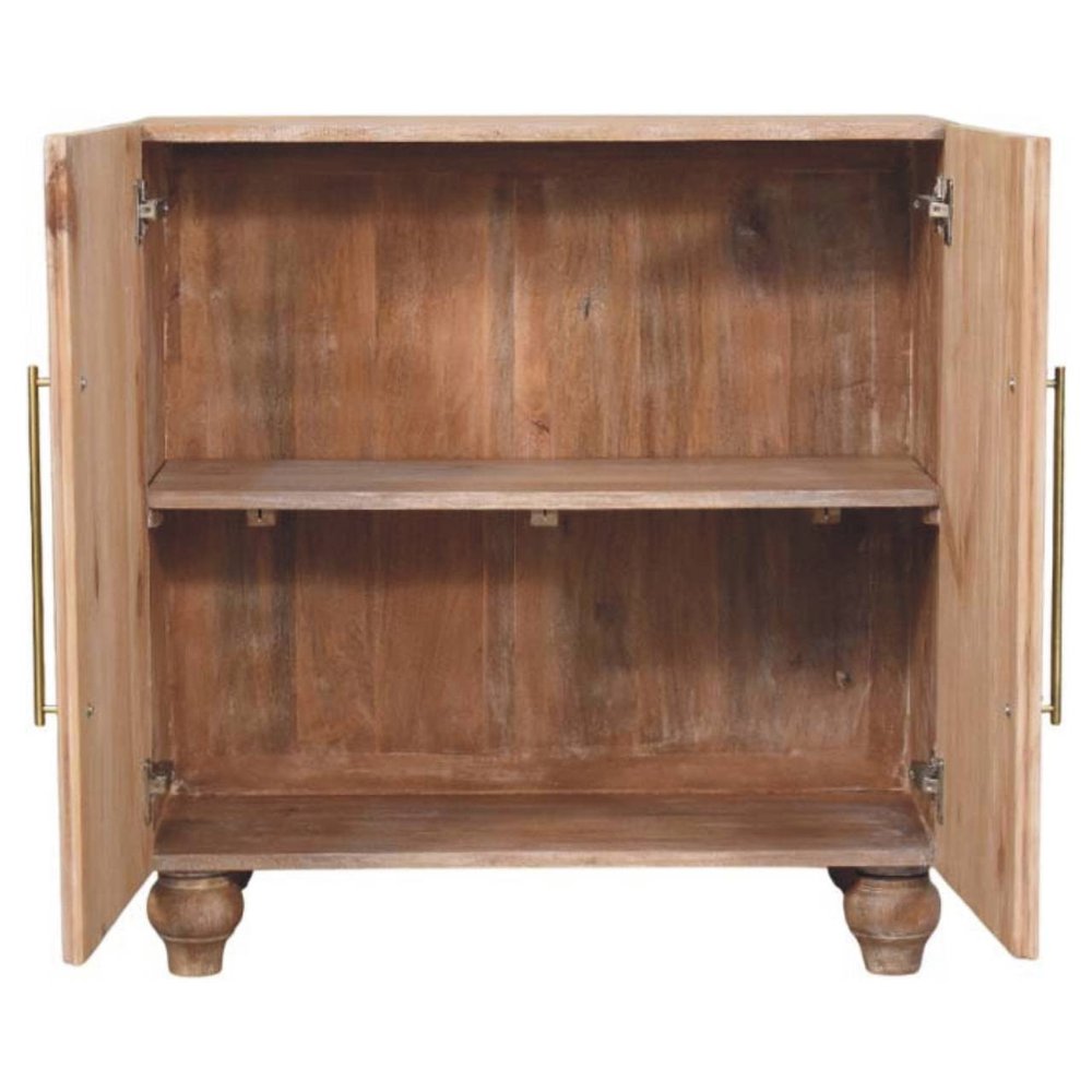Brown Solid Wood Two Drawer Sideboard - 32-inch