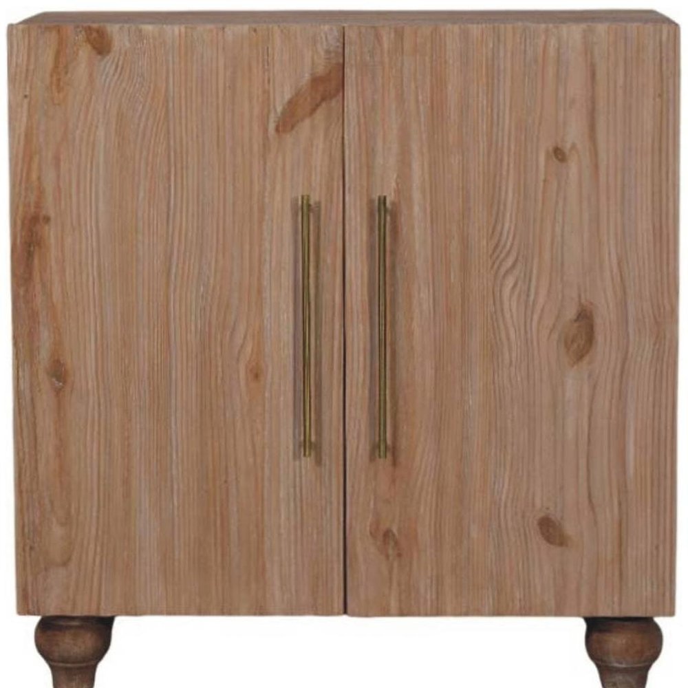 Brown Solid Wood Two Drawer Sideboard - 32-inch