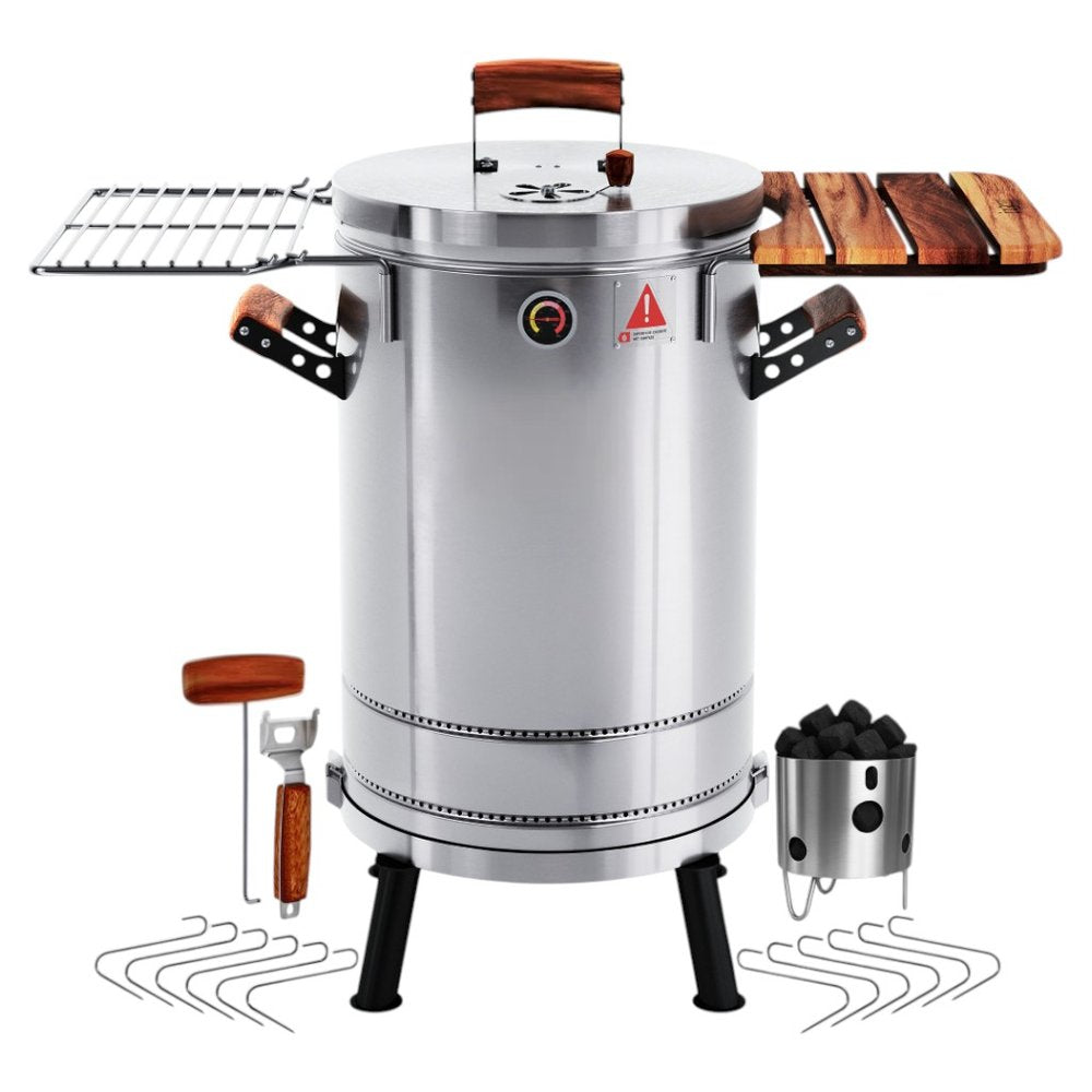 Silver Stainless Steel Portable Smoker Barrel - 23 X 14-inch