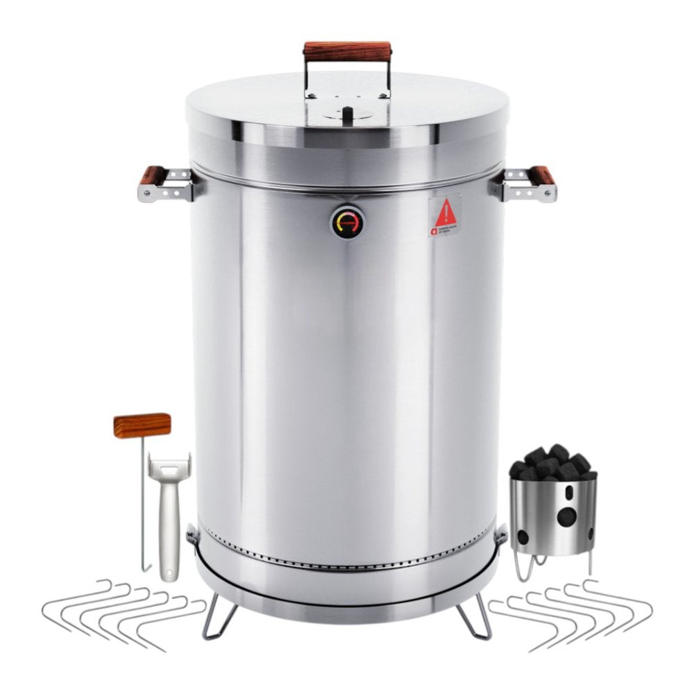 Silver Stainless Steel Portable Smoker Barrel - 31 X 18-inch