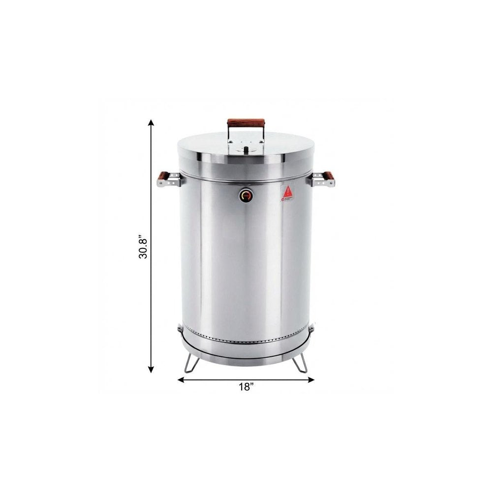 Silver Stainless Steel Portable Smoker Barrel - 31 X 18-inch