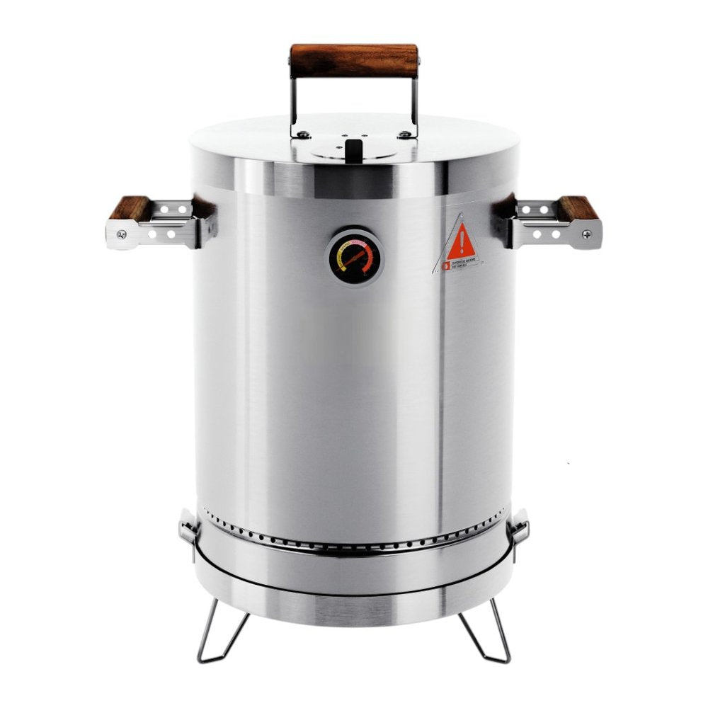 Silver Stainless Steel Portable Smoker Barrel - 17 X 10-inch