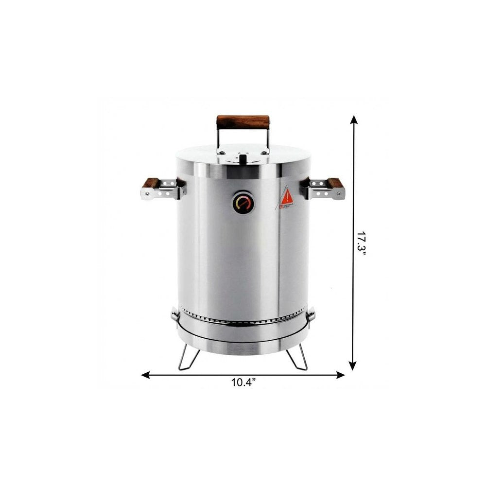 Silver Stainless Steel Portable Smoker Barrel - 17 X 10-inch