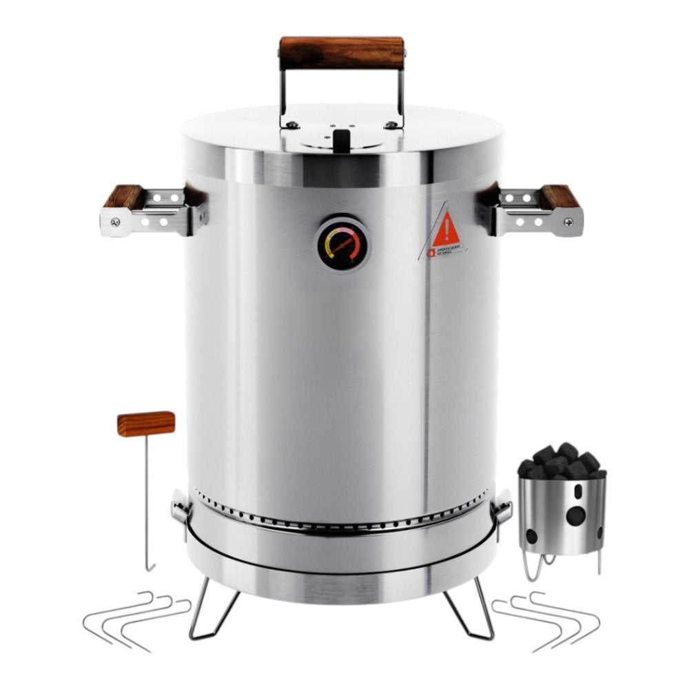 Silver Stainless Steel Portable Smoker Barrel - 17 X 10-inch