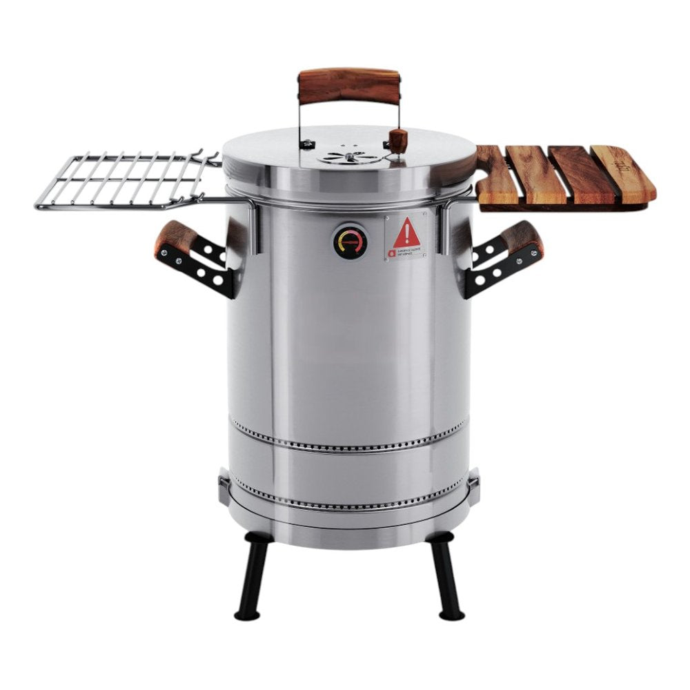 Silver Stainless Steel Portable Smoker Barrel - 19 X 12-inch