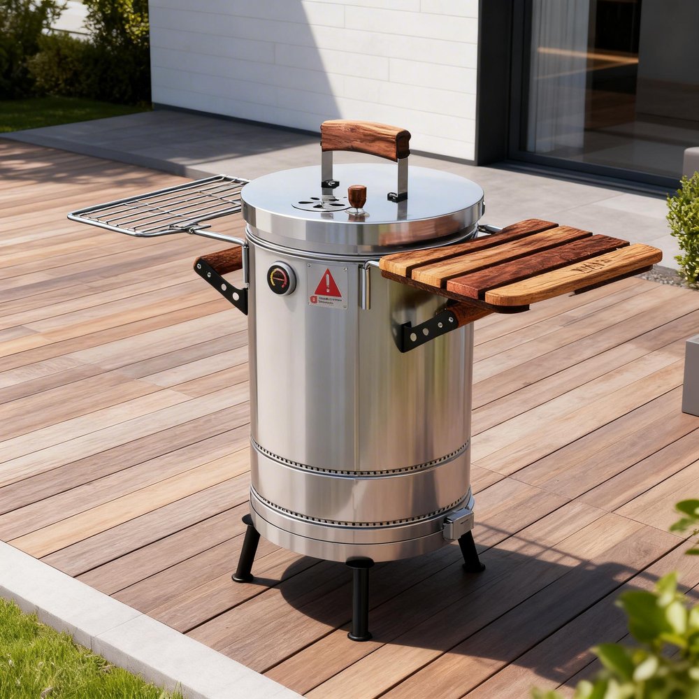 Silver Stainless Steel Portable Smoker Barrel - 19 X 12-inch