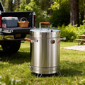 Silver Stainless Steel Portable Smoker Barrel - 18 X 12-inch