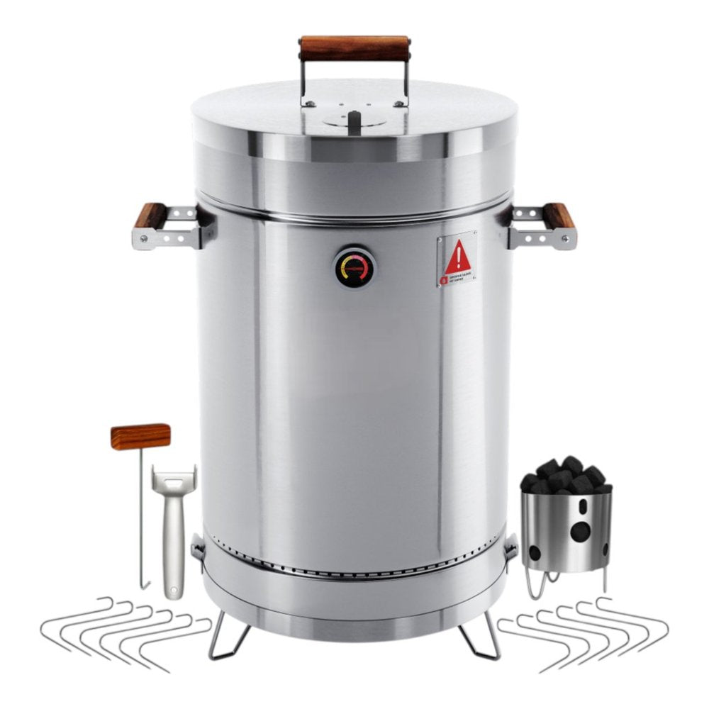 Silver Stainless Steel Portable Smoker Barrel - 25 X 14-inch
