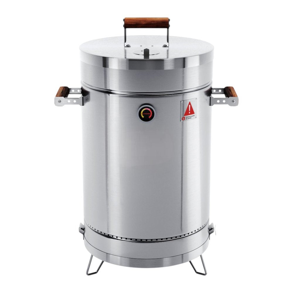 Silver Stainless Steel Portable Smoker Barrel - 25 X 14-inch